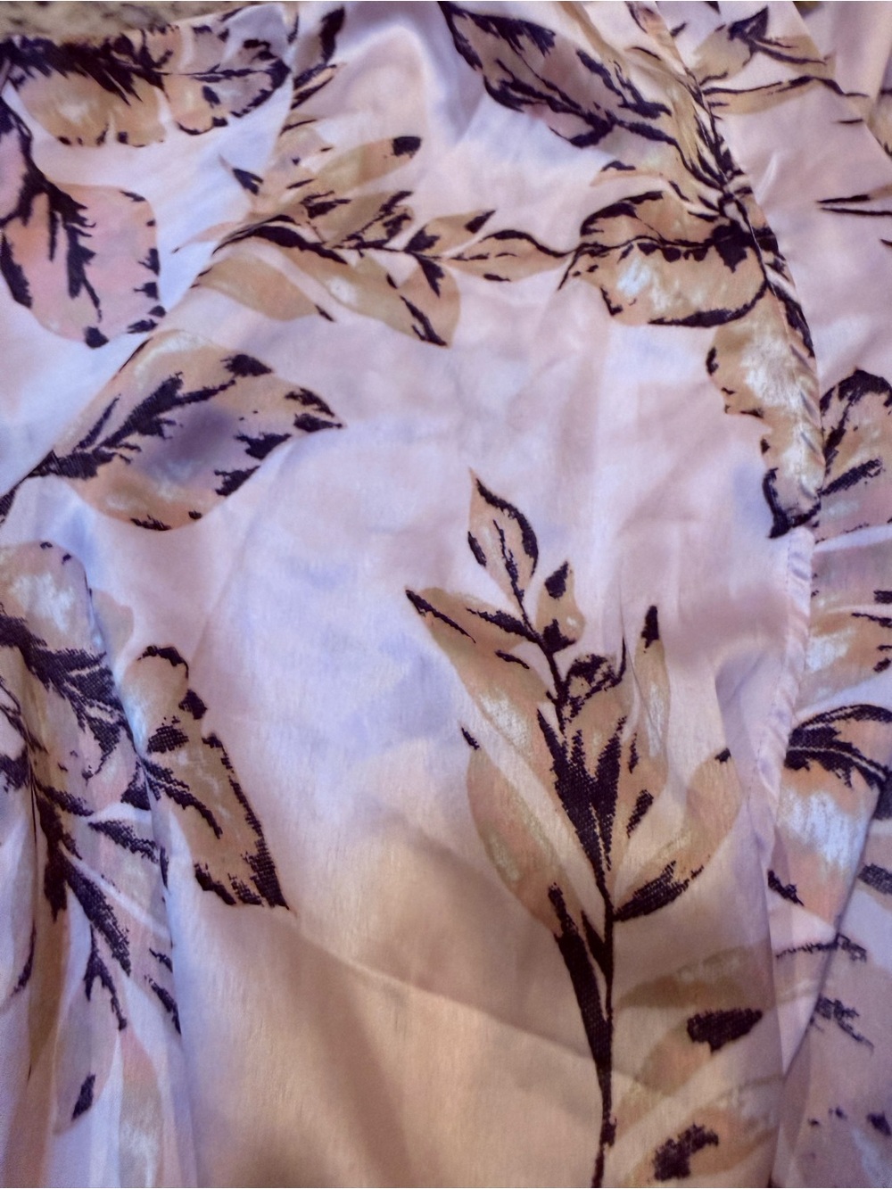 House of Harlow 1960 Floral Satin Robe with pockets  M Blush Pink Belted Kimono - Picture 8 of 12